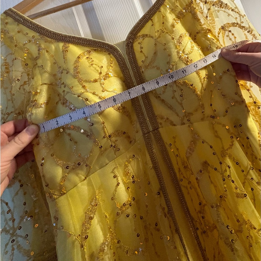 Golden Embellished Wedding Guest Dress for Traditional Indian Wedding - Picture 7 of 7